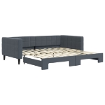 Divano Letto con Letto Estraibile Grigio Scuro 100x200 Velluto