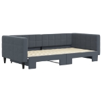 Divano Letto con Letto Estraibile Grigio Scuro 100x200 Velluto