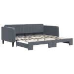 Divano Letto con Letto Estraibile Grigio Scuro 100x200 Velluto