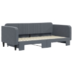 Divano Letto con Letto Estraibile Grigio Scuro 100x200 Velluto