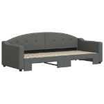 Divano Letto con Letto Estraibile Grigio Scuro 80x200 Tessuto