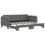 Divano Letto con Letto Estraibile Grigio Scuro 80x200 Tessuto