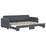 Divano Letto con Letto Estraibile Grigio Scuro 80x200cm Velluto