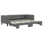 Divano Letto con Letto Estraibile Grigio Scuro 90x190cm Tessuto