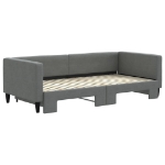 Divano Letto con Letto Estraibile Grigio Scuro 90x190cm Tessuto