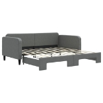 Divano Letto con Letto Estraibile Grigio Scuro 90x190cm Tessuto