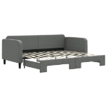 Divano Letto con Letto Estraibile Grigio Scuro 90x200cm Tessuto