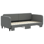 Divano Letto con Letto Estraibile Grigio Scuro 90x200cm Tessuto