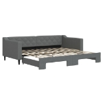 Divano Letto con Letto Estraibile Grigio Scuro 90x200cm Tessuto