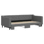 Divano Letto con Letto Estraibile Grigio Scuro 90x200cm Tessuto