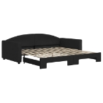 Divano Letto con Letto Estraibile Nero 100x200 cm in Tessuto