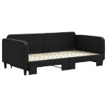 Divano Letto con Letto Estraibile Nero 100x200 cm in Tessuto