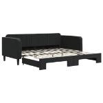 Divano Letto con Letto Estraibile Nero 100x200 cm in Velluto