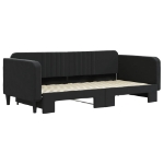 Divano Letto con Letto Estraibile Nero 100x200 cm in Velluto