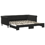 Divano Letto con Letto Estraibile Nero 100x200 cm in Velluto