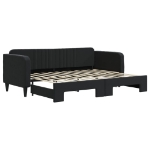 Divano Letto con Letto Estraibile Nero 80x200 cm in Velluto