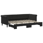 Divano Letto con Letto Estraibile Nero 80x200 cm in Velluto