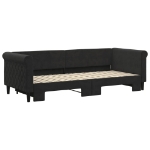 Divano Letto con Letto Estraibile Nero 80x200 cm in Velluto