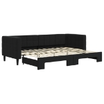 Divano Letto con Letto Estraibile Nero 80x200 cm in Velluto