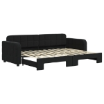 Divano Letto con Letto Estraibile Nero 80x200 cm in Velluto