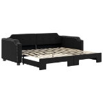 Divano Letto con Letto Estraibile Nero 80x200 Tessuto