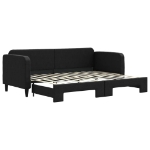 Divano Letto con Letto Estraibile Nero 80x200 Tessuto