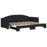 Divano Letto con Letto Estraibile Nero 80x200 Tessuto