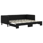 Divano Letto con Letto Estraibile Nero 90x200 cm in Tessuto