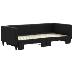 Divano Letto con Letto Estraibile Nero 90x200 cm in Tessuto