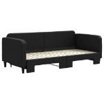 Divano Letto con Letto Estraibile Nero 90x200 cm in Tessuto