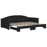 Divano Letto con Letto Estraibile Nero 90x200 cm in Tessuto