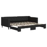 Divano Letto con Letto Estraibile Nero 90x200 cm in Tessuto