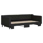 Divano Letto con Letto Estraibile Nero 90x200 cm in Tessuto