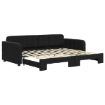 Divano Letto con Letto Estraibile Nero 90x200 cm in Velluto