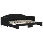 Divano Letto con Letto Estraibile Nero 90x200 cm in Velluto