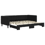 Divano Letto con Letto Estraibile Nero 90x200 cm in Velluto