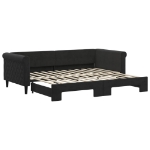 Divano Letto con Letto Estraibile Nero 90x200 cm in Velluto