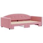 Divano Letto con Letto Estraibile Rosa 100x200 cm in Velluto