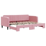 Divano Letto con Letto Estraibile Rosa 80x200 cm in Velluto