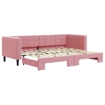 Divano Letto con Letto Estraibile Rosa 80x200 cm in Velluto