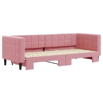 Divano Letto con Letto Estraibile Rosa 80x200 cm in Velluto