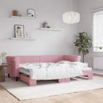 Divano Letto con Letto Estraibile Rosa 80x200 cm in Velluto