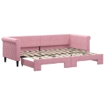 Divano Letto con Letto Estraibile Rosa 80x200 cm in Velluto