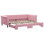 Divano Letto con Letto Estraibile Rosa 90x200 cm in Velluto