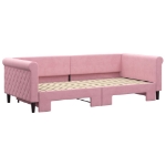 Divano Letto con Letto Estraibile Rosa 90x200 cm in Velluto