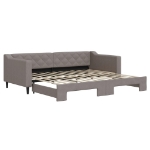 Divano Letto con Letto Estraibile Tortora 90x200 cm in Tessuto