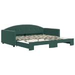 Divano Letto con Letto Estraibile Verde Scuro 100x200cm Velluto