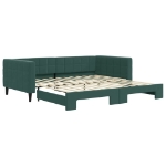 Divano Letto con Letto Estraibile Verde Scuro 100x200cm Velluto