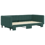 Divano Letto con Letto Estraibile Verde Scuro 100x200cm Velluto