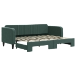 Divano Letto con Letto Estraibile Verde Scuro 80x200cm Velluto